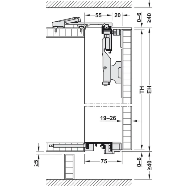 SDS HAWA FOLDING CONCEPTA 25kg H1851-2600mm, medinėms dviguboms sulankstomoms durims