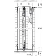 Wooden folding sliding doors, HAWA Folding Concepta 25, set, hinges with soft closing mechanism