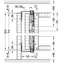 Wooden folding sliding doors, HAWA Folding Concepta 25, set, hinges with soft closing mechanism
