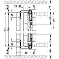 Wooden folding sliding doors, HAWA Folding Concepta 25, set, hinges with soft closing mechanism