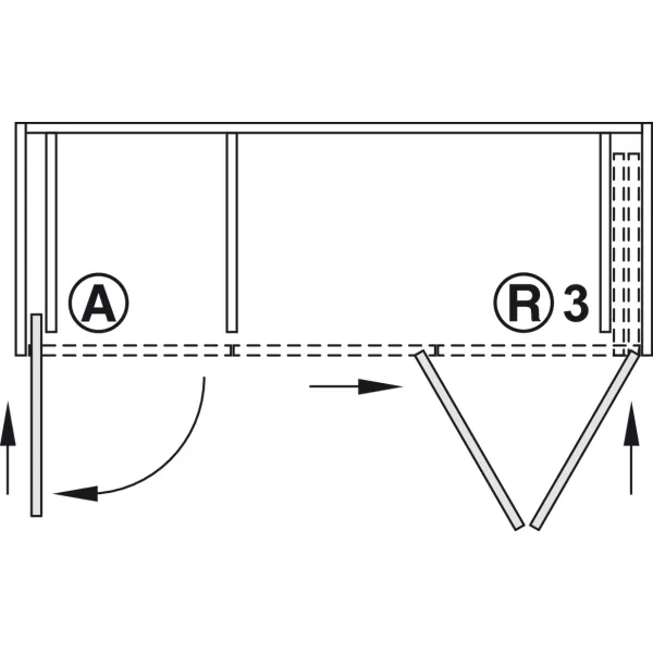 SDS HAWA FOLDING CONCEPTA 25kg H1851-2600mm, medinėms dviguboms sulankstomoms durims