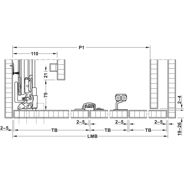 SDS HAWA FOLDING CONCEPTA 25kg H1851-2600mm, medinėms dviguboms sulankstomoms durims