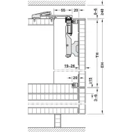 Wooden folding sliding doors, HAWA Folding Concepta 25, set, hinges with soft closing mechanism