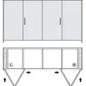 Wooden folding sliding doors, HAWA Folding Concepta 25, set, hinges with soft closing mechanism