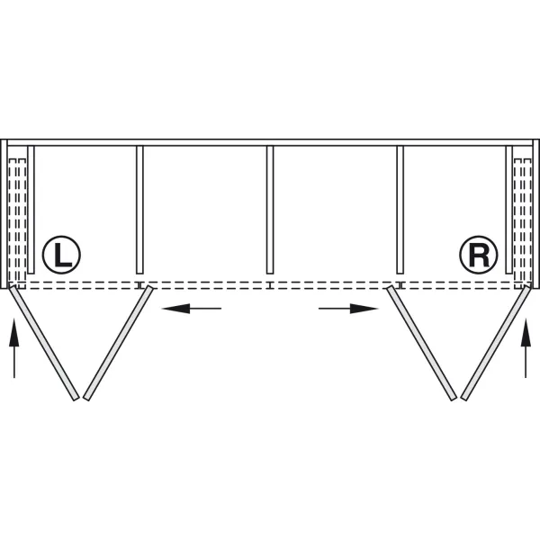 Wooden folding sliding doors, HAWA Folding Concepta 25, set, hinges with soft closing mechanism