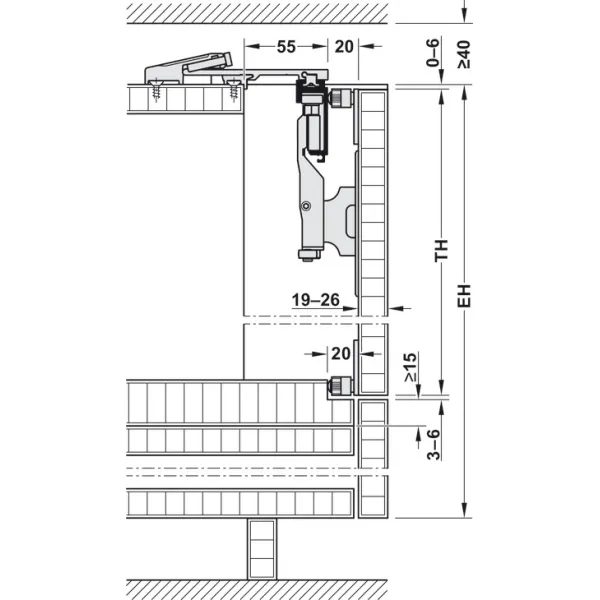 SDS HAWA FOLDING CONCEPTA 25kg H1851-2600mm, medinėms dviguboms sulankstomoms durims