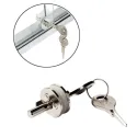 Sliding glass door lock, 15", with 3 washers, key to differ, nickel plated
