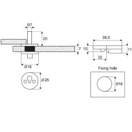 Sliding glass door lock, 15", with 3 washers, key to differ, nickel plated