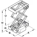 Lift system, Double scissor mechanism, load bearing capacity 80kg