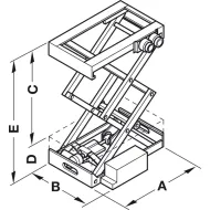 Lift system, Double scissor mechanism, load bearing capacity 80kg