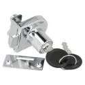 Glass door lock for single doors, key to differ, chrome plated