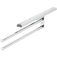 Towel rail, with extension runner, version swivels by 90°