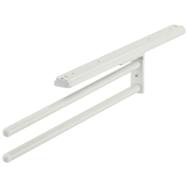 Towel rail, with extension runner, version swivels by 90°