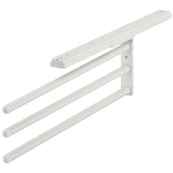 Towel rail, with extension runner, version swivels by 90°