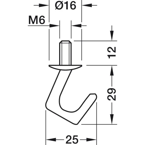 Kabliukas plastikinis M6 balta