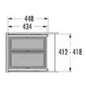 Šiukšliadėžė 2x28l pilno ištraukimo P600mm, antracitas