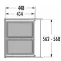 Šiukšliadėžė 2x28l pilno ištraukimo P600mm, antracitas