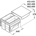Šiukšliadėžė 2x28l pilno ištraukimo P600mm, antracitas