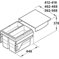 Two compartment waste bin, Hailo Cargo