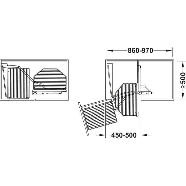 Pull out and turn for corner cabinets, Häfele