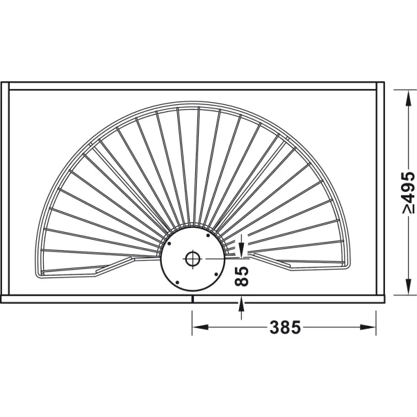 Half circle carousel fitting, Häfele, for corner cabinets, with baskets
