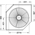 Full circle carousel fitting, Häfele, for corner cabinets, with baskets
