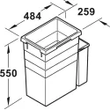 Waste bin, 1x38 and 1x7 litres, Hailo AS Euro Cargo