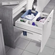 Ištraukiamų krepšių skalbiniams komplektas Hailo, P450mm, 2x33l