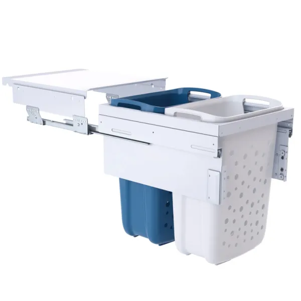 Ištraukiamų krepšių skalbiniams komplektas Hailo, P450mm, 2x33l