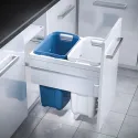 Pull-out laundry basket set Hailo, for installation behind fronts, W600mm, 2x33/1x12/1x2.5l