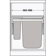 Pull-out laundry basket set Hailo, for installation behind fronts, W600mm, 2x33/1x12/1x2.5l