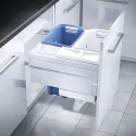 Pull-out laundry basket set Hailo, for installation behind fronts, W600mm, 2x33/1x12/1x2.5l