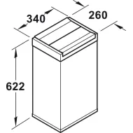 Šiukšliadėžė pastatoma P400mm, 53l juoda