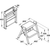 Step stool, Hailo Stepfix, steel