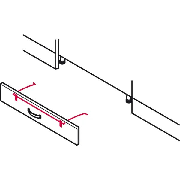 Plinth bracket, Steel, for hooking into Hailo Step-Fix step stool