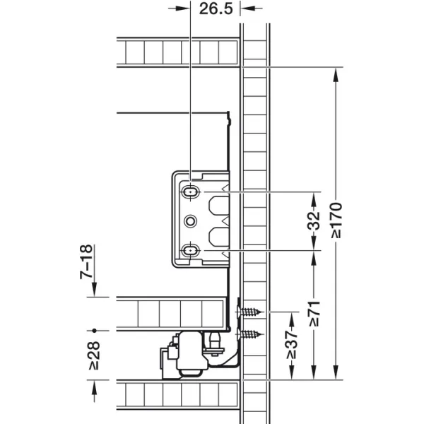 Drawer Side Runner System, Häfele Matrix Box Single (white)