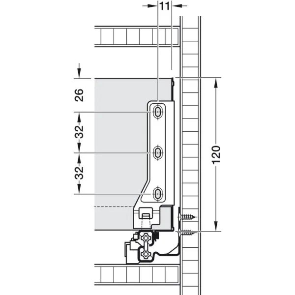 Stalčių šonai MX BOX SINGLE H120mm, L450mm, balta