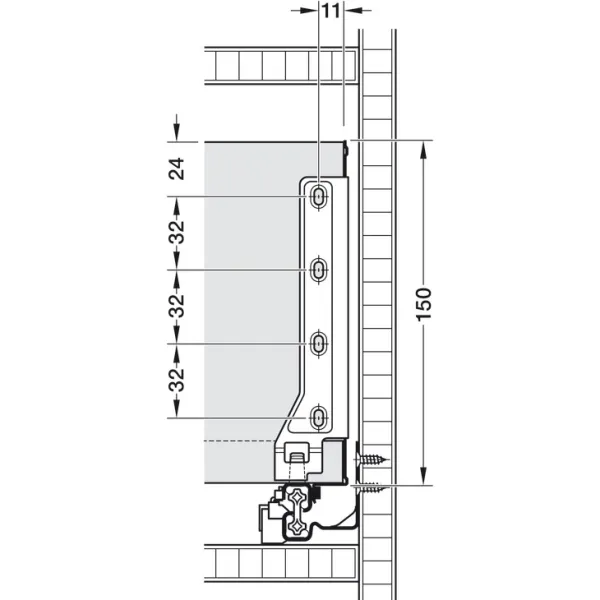 Drawer Side Runner System, Häfele Matrix Box Single (white)
