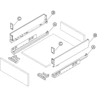Drawer Side Runner System, Häfele Matrix Box Single (white)