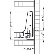 Stalčių šonai TBX antaro M TP+B 30kg L500mm, pilka