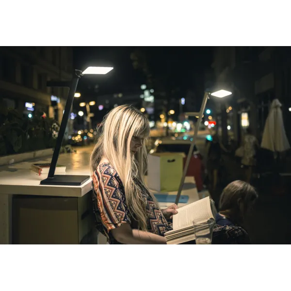 Reading luminaire Roxxane Leggera 52, battery powered, with gesture control, black, 2700K