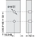 Front fixing brackets, For Blum Tandembox antaro/plus drawer and front extension, all system heights