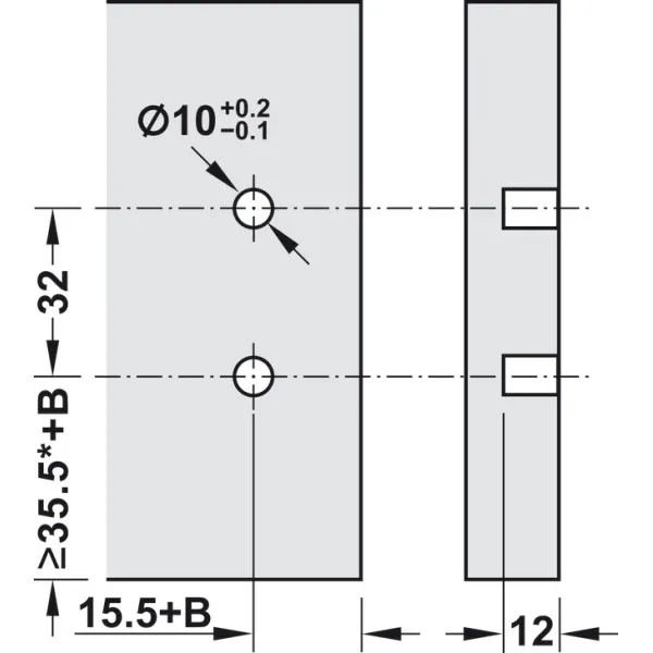 Front fixing brackets, For Blum Tandembox antaro/plus drawer and front extension, all system heights