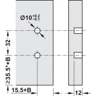 Front fixing brackets, For Blum Tandembox antaro/plus drawer and front extension, all system heights