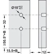 Front fixing brackets, For Blum Tandembox antaro/plus drawer and front extension, all system heights
