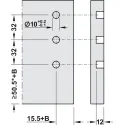 Front fixing brackets, For Blum Tandembox antaro/plus drawer and front extension, all system heights