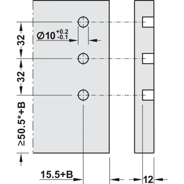 Front fixing brackets, For Blum Tandembox antaro/plus drawer and front extension, all system heights