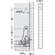 Front fixing brackets, For Blum Tandembox antaro/plus drawer and front extension, all system heights