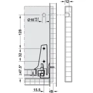 Front fixing brackets, For Blum Tandembox antaro/plus drawer and front extension, all system heights