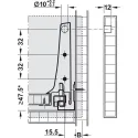 Front fixing brackets, For Blum Tandembox antaro/plus drawer and front extension, all system heights